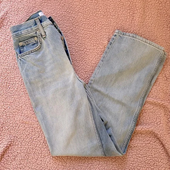 Topshop Petite Kourt Straight Leg Jean Light Blue Sz 25P - Picture 8 of 9